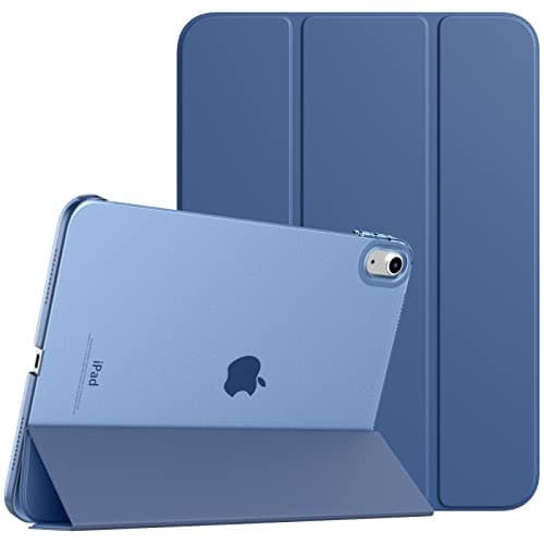 TiMOVO Funda para iPad (A16) 11ª Generación 2025 11 Pulgadas/iPad 10ª Generación 2022 10,9 Pulgadas, Delgada Carcasa Trasera Dura Translúcida con Soporte Trifold, Azul Abismo