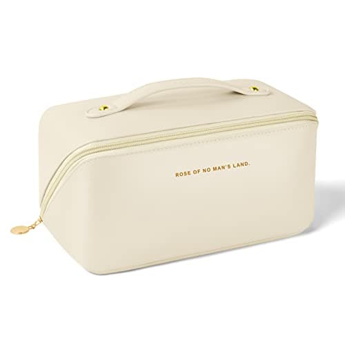 Aucuu Bolsa de Cosméticos de Viaje de Gran Capacidad, Bolsa de Maquillaje de PU de Primera Calidad, Bolsa de Lavado Multifuncional y Portátil con Asa y Cremallera, para Baño