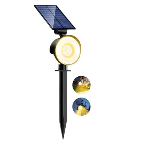 nipify Luces Solares LED Exterior Jardin, [53 LED/3 Modos] Focos Led Exterior Solares Potente, Impermeable Luz Solar Jardin para Caminos, Patio, Terraza