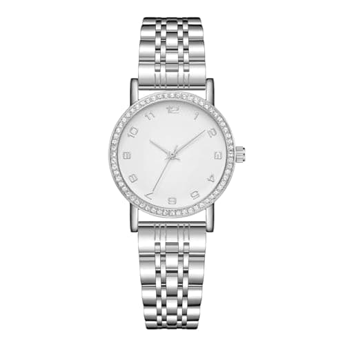 CIVO Reloj Pulsera Analógico para Mujer - Acero Plateado, Pequeño, Impermeable, Elegante Regalo
