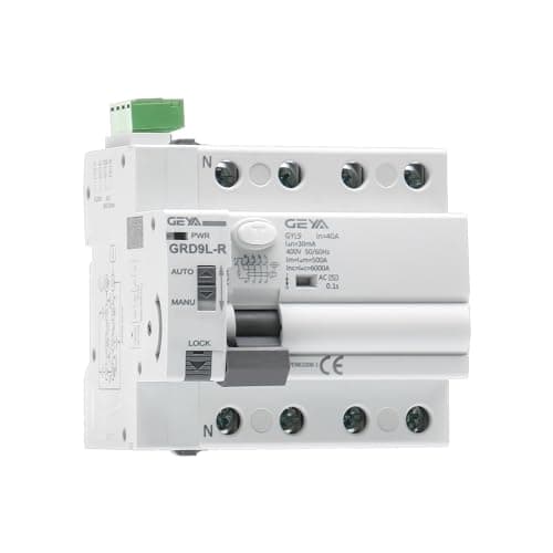 GEYA Disyuntor de dispositivo de reconexión automática 6KA ELCB Reconectador RCCB de reconexión automática Tipo de AC RCD (Reconectador AC220V+RCCB 4P-40A-30mA)