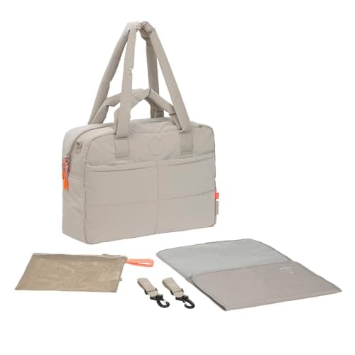 LÄSSIG Bolso cambiador con asa de transporte e fasciatoio, attacco per carrozzina, idrorepellente/GRE Everyday Bag beige