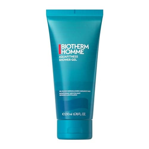 Biotherm Homme, Aqua Fitness Gel de Ducha para Hombre, Espuma Refrescante y Revitalizante para Cuerpo y Cabello, Enriquecido con Life Plankton, Para Todo Tipo de Pieles, 200 ml
