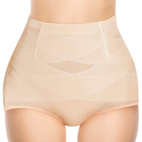 DiULi Mujer Shapewear Braguitas, Fajas Reductoras Sin Costuras, Braga Faja con Efecto Adelgazante, Invisible Abdomen, Braguitas Moldeadoras para Postparto Recuperación (Color Piel)