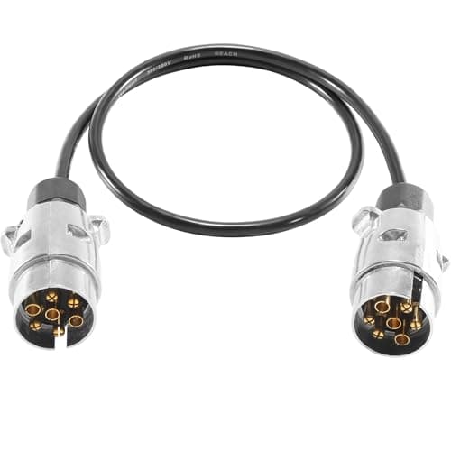 ETUKER Cable Luces Remolque 7 Polos 12v 80cm Alargador Cable Remolque 7 Pines