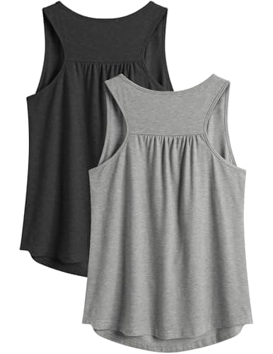 PINSPARK Camiseta Deportiva Sin Mangas para Mujer, Camisetas Sin Mangas para Entrenamiento, Espalda Cruzada, Camisetas Ligeras, Camiseta para Correr De Verano, Paquete de 2