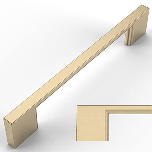 Amerdeco 10 Piezas Tiradores de Cocina 128mm Tiradores Oro para Armarios, Cajones, Muebles y Puertas, de Aleación de Aluminio UK0035