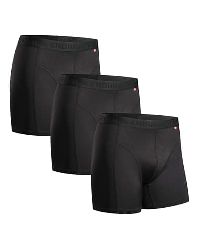 DANISH ENDURANCE Calzoncillos Hombre Boxer Deportivos, Ajustados y Transpirables, Pack de 3, Negro, L