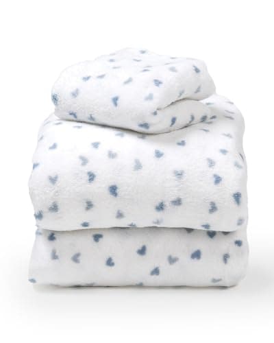 TRAMAS+ Juego de Sábanas de Cuna 50x80cm, de Coralina, Ropa de Cuna para el Invierno, Suaves y Cálidas, Incluye Bajera, Encimera y Funda de Almohada - Julie Indigo