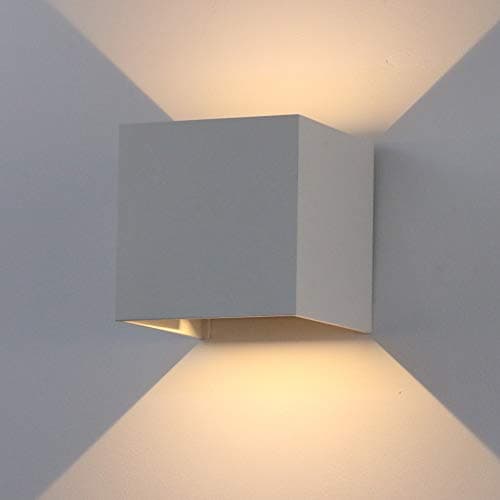 K-Bright 12W Aplique Exterior Pared Bianco Caldo 3000K Aplique de Pared Ángulo de haz Ajustable Aplique Exterior Aluminio Impermeable IP65 (Gris)