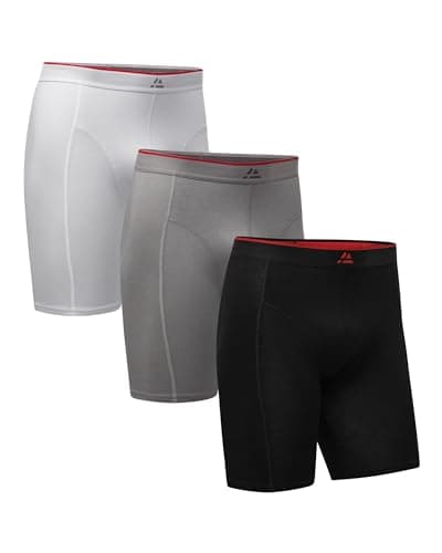 DANISH ENDURANCE Calzoncillos Hombre Boxer de Bambu Extra Largos, Suaves y Elásticos, 3 y 6 Pack, MC (1x Negro, 1x Gris, 1x Blanco) Extra Largo, M