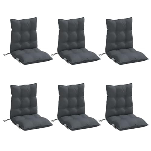 vidaXL Cojines de Silla Respaldo bajo 6 uds Tela Oxford Gris Antracita