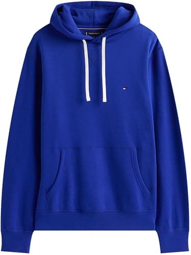 Tommy Hilfiger Hoodie Hombre Seasonal Fleece con Bolsillo Canguro, Azul (Wedge Blue), XS