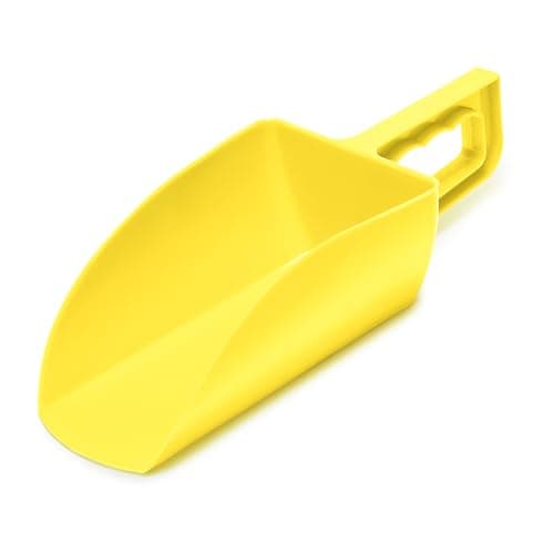 Garronda Pala de plástico para pienso 1 kg - Cuchara para alimento de animales, semillas, cereales o harina - Diseño robusto y ergonómico - Fabricada en Europa - Modelo GD-0153 (Amarillo)