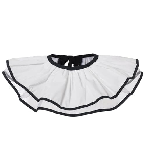 COSDREAMER Chal de cuello plisado con volantes y cordones para mujer, doble capa, victoriano isabelino