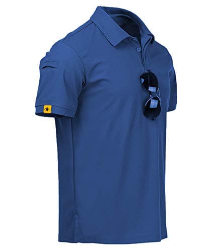 geeksport Polo Hombre Manga Corta Golf Camisa Transpirable Polo Deportivos para Hombre T-Shirt Verano Azul M