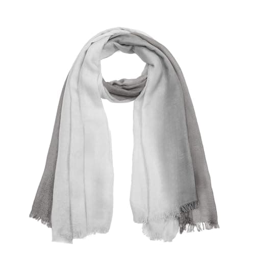 WKTRSM Bufandas Mujer Invierno Estolas Elegantes Fulares Moda Larga Grandes Suave Chales Mantón para Primavera Otoño Invierno 190cm * 90cm(Gris claro/Blanco)