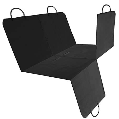 Nobleza Funda Coche Perro Impermeable, Protector de Asiento Trasero con Cremallera Central (Se Divide en 2), Resistente y Antideslizante, Universal para SUV y Viaje, 147 x145 cm - Negro