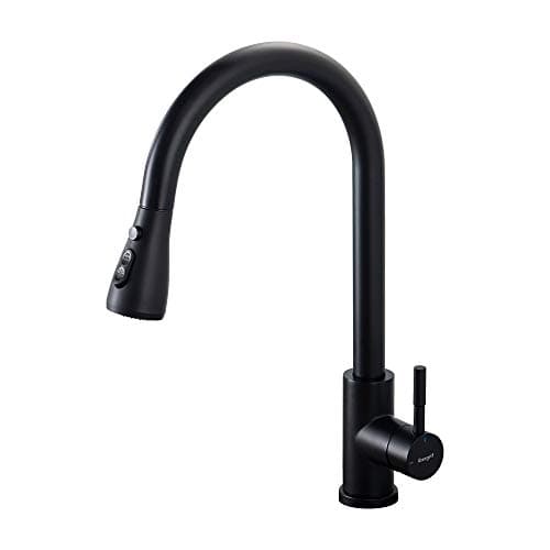 Ibergrif Grifo Cocina Extraible, Mezclador de Fregadero con 3 Modos, Rotación de 360 grados, Cold Start, Ahorro de Energía, Latón, Negro, M22136B