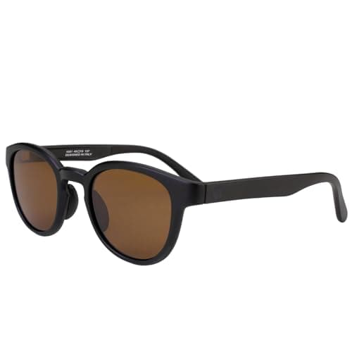 BUNVICK Gafas de Sol Genuinas de Vidrio Polarizadas de Alta Definición Hombres y Mujeres, Diseño Italiano, Lentes de Vidrio Verdadero Corning（4501 Rome Brown）
