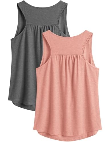 PINSPARK Camiseta Deportiva Sin Mangas para Mujer, Camisetas Sin Mangas para Entrenamiento, Espalda Cruzada, Camisetas Ligeras, Camiseta para Correr De Verano, Paquete de 2