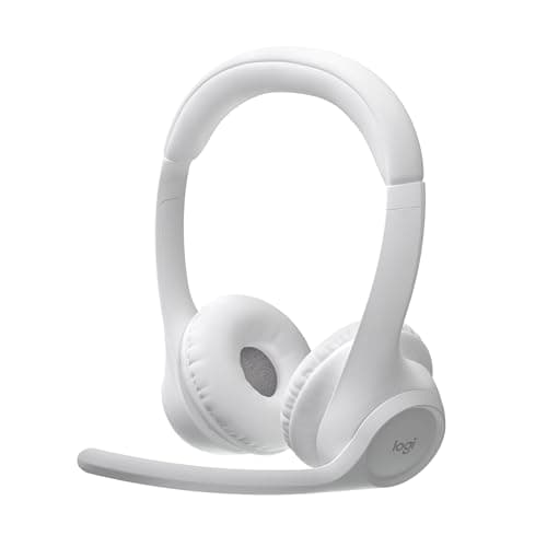 Logitech Zone 300, Auriculares con micrófono Bluetooth inalámbricos con cancelación de Ruido, Windows, Mac, Chrome, Linux, iOS, iPadOS, Android, Funcionan Teams, Google Meet, Zoom - Blanco