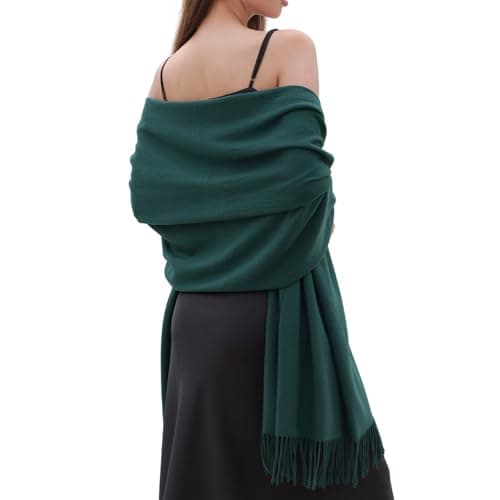 RIIQIICHY Bufanda de Invierno para Mujer Chal Fiesta Pashmina Grande Pañuelo Elegante Verde Foulard Fular Estolas