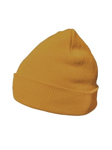 DonDon Gorro hombre Gorro mujer Gorro de invierno Beanie Diseño clásico Amarillo ocre