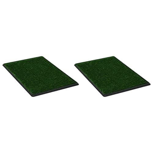 vidaXL Inodoros Mascotas 2 uds, Orinales con Bandejas Céspedes Artificiales, Alfombrillas de Hierba, Alfombras de Entrenamiento de Perros, 76x51x3 cm