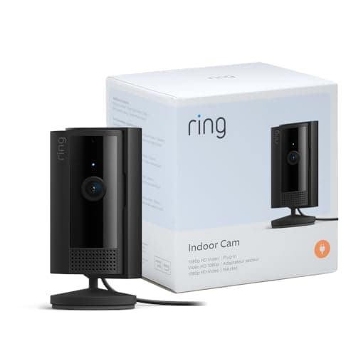 Ring Cámara interior (Indoor Camera 2.ª gen.) | Cámara de vigilancia wifi con enchufe para mascotas | Vídeo 1080p HD, comunicación bidireccional, cubierta de privacidad | 30 días gratis de Ring Home