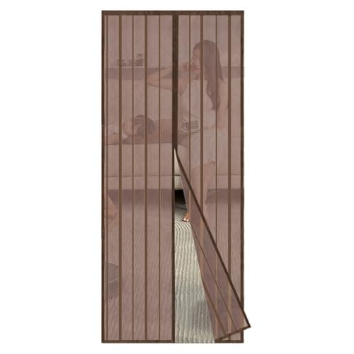 Sekey Cortina Magnética a Prueba de Mosquito para Puerta de Madera, Hierro, Metálica, Balcón, RV - Cierre Automático, 80x200 cm, Marrón