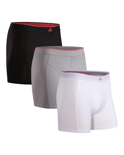 DANISH ENDURANCE Calzoncillos Hombre Boxer de Bambu, con o Sin Bragueta, Suaves y Elásticos, 3 Pack, MC (1x Negro, 1x Gris, 1x Blanco), S