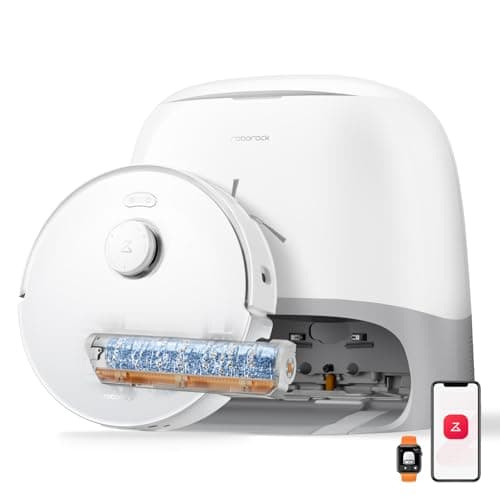 roborock Qrevo Curv 2 Flow Robot Aspirador con Rodillo Extensible de 270 mm, Refresca Mopa Siempre, Succión de 20000 Pa, Sistema Doble Antienredos, Estrategia para Alfombras Inteligente, Autovaciado