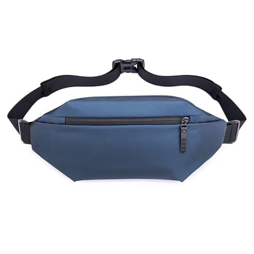 YISILINYX Riñoneras Hombre,Riñonera con Bolsillos para Botella,4 Bolsillos Correa Ajustable para el Hombro Riñonera Hombre Impermeable para Senderismo Ciclismo Running Viajar (Azul)