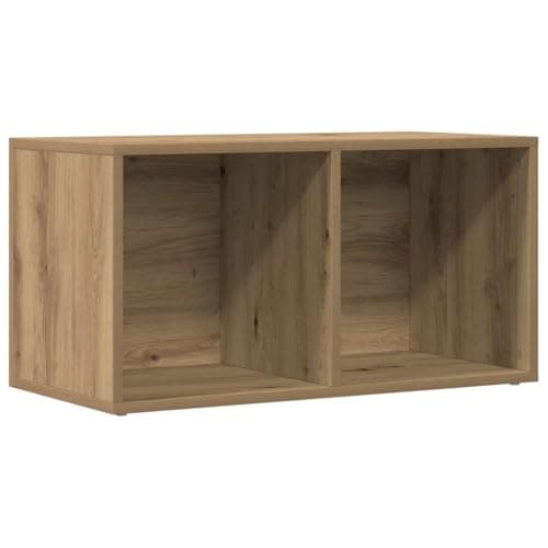 vidaXL Caja de almacenaje Madera ingeniería Roble Artisan 69,5x34x36cm, Mesa para Tocadiscos, gabinete de Almacenamiento de LP, Soporte para Tocadiscos