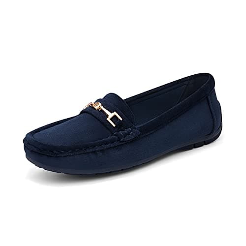 DREAM PAIRS Mocasines Casual de Mujer Plano Loafers Cómodos Primavera Verano Otoño,Size 36,Azul-Ante,SDLS2205W-NEW-E