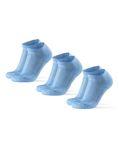 DANISH ENDURANCE Calcetines Cortos de Running, Antiampollas, Técnicos, Deporte, para Hombre y Mujer, 3 Pack, Azul Claro, 35-38