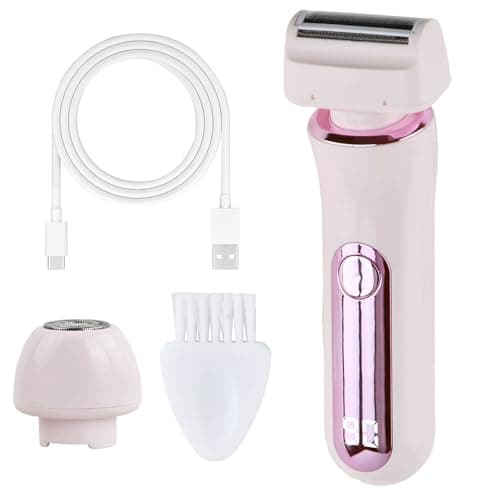 2 en 1 Recortadora Corporal Mujer, Dual Head Shaver, Húmedo y Seco, Sin Dolor, Depiladora Rasuradora Mujer Zona Intima, Maquina de Afeitar Afeitadora Electrica para Facial Bikini Axilas Piernas Brazos