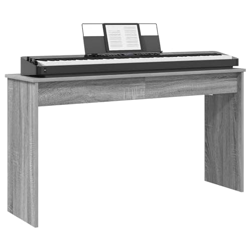 vidaXL Soporte para Teclado Gris Sonoma 120 x 32 x 64 cm, Soporte de Teclado Rectangular Moderno, Mueble Musical Duradero para Colocar Instrumentos en casa y Ayuda para la práctica