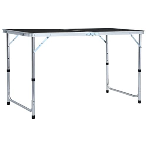 vidaXL Mesa de Camping Plegable Acampada Deporte Senderismo Accesorios Cocina Comedor Caravana Jardín Mobiliario Aluminio Gris 120x60 cm