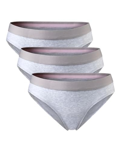 DANISH ENDURANCE Braguita de Algodón Orgánico, Ropa Interior Mujer Suave, Gris 3 Pack, S