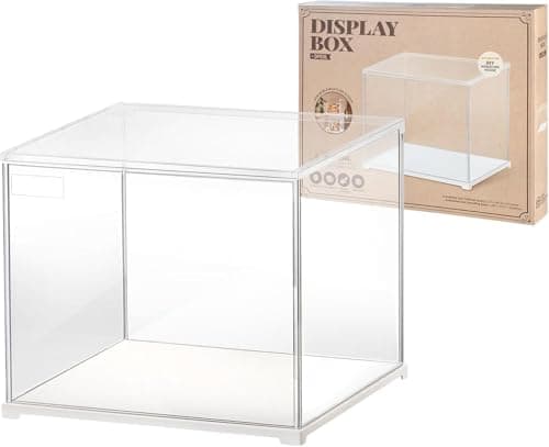 ROBOTIME Cubierta antipolvo para kit de casa en miniatura de 27 x 22 x 22,5 cm, vitrina acrílica apilable con puerta a prueba de polvo