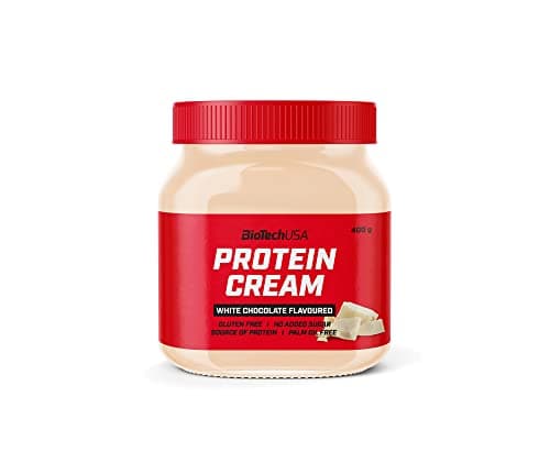 BioTechUSA Protein Cream | Crema untable de chocolate blanco con proteínas | sin gluten | sin aceite de palma, 400 g, Chocolate blanco