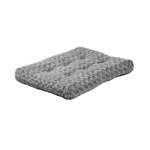MidWest Homes for Pets - QuietTime Deluxe Ombré Swirl Cama para mascotas y jaulas de 61 cm, suave, base antideslizante, lavable a máquina, felpa gris, tamaño S