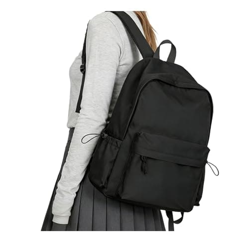 HYC00 Mochilas Escolares Niña,Mochila Escolar Adolescente Mochilas Colegio Instituto Bolso Universitaria Mujer Mochila Ordenador para Portatil 14 pulgadas Antirrobo Hombre School Backpack,B1-Negro