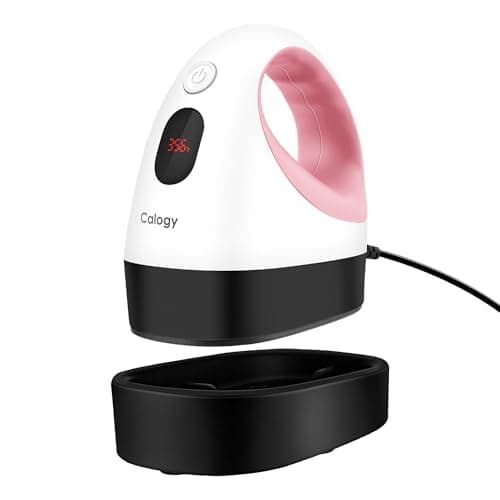 Calogy Mini Prensa De Calor, Impresora De Transferencia De Calor, Plancha Led Pequeña Y Portátil, Control De Temperatura, Base De Seguridad Aislada, Se Adapta A Manualidades, Gorras (Blanco Rosa)