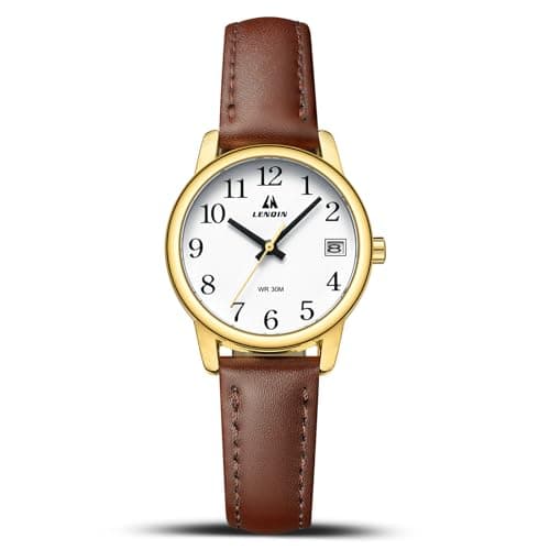 LN LENQIN Relojes Mujer Reloj De Cuarzo Analógicos para Muje Relojes De Pulsera Impermeables para Mujer con Correa De Cuero