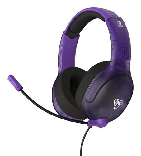 Turtle Beach Airlite Fit Auriculares con Cable para Juegos en Morado fantasmal con Licencia Oficial para Todos los Nintendo Switch