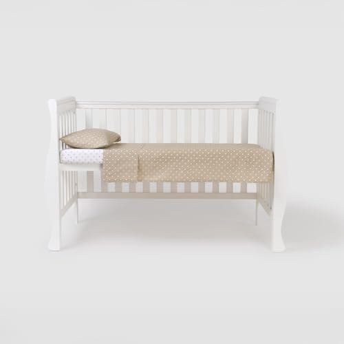 TRAMAS+ Juego Sábanas Cuna 50x180 100% algodón, Juego de sábanas para Bebe, Ropa de Cuna, Sábana Bajera, encimera y Funda de Almohada