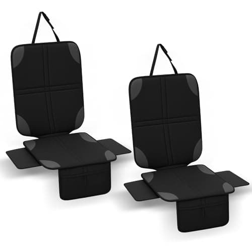 Romon Protector Asiento Coche, 2 Piezas Fundas para Sillas Impermeable Antideslizante Cubre Car Seat Cover Protector Niño con 2 Bolsillos Almacenaje Universal para Bebé Perro SUV Sedán, Negro
